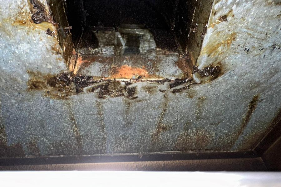 Commercial kitchen duct after cleaning in Sydney and Adelaide
