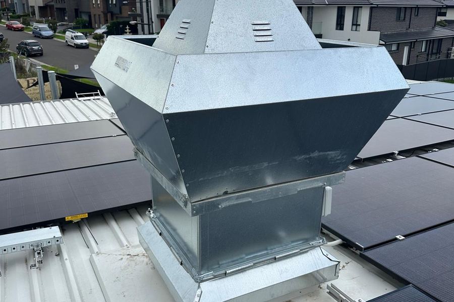 Roof exhaust system after cleaning for commercial kitchens